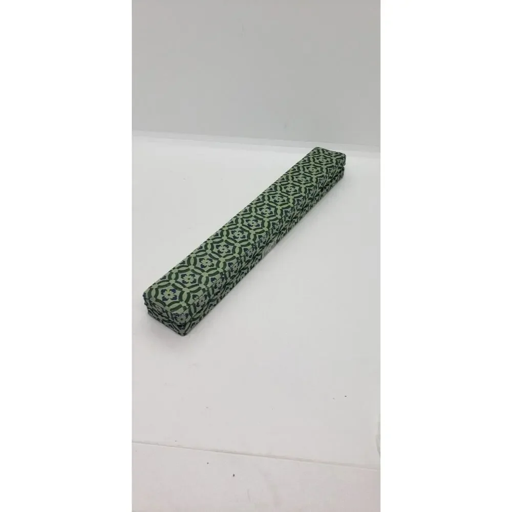 New Old Stock Vintage Cloisonne Chopsticks GREEN floral enamel with box